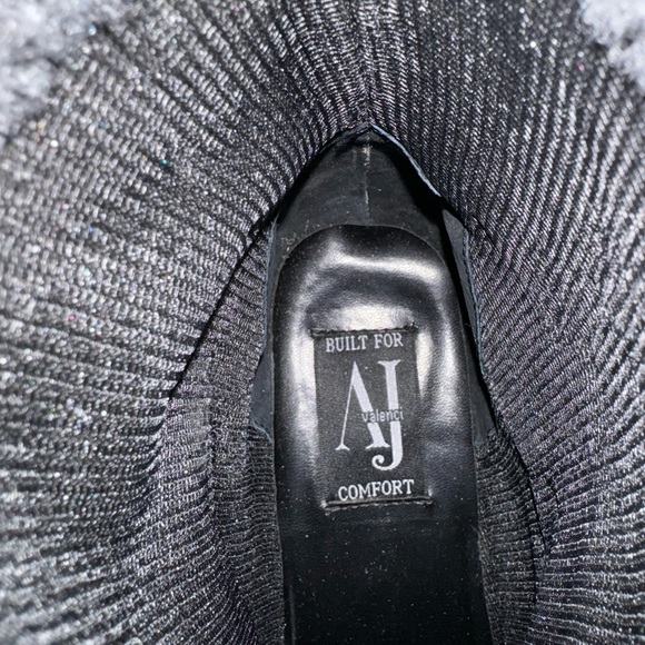 Vintage A J Valenci Footwear Womens Black Chunky Heel Square Toe Bootie… - Picture 9 of 11
